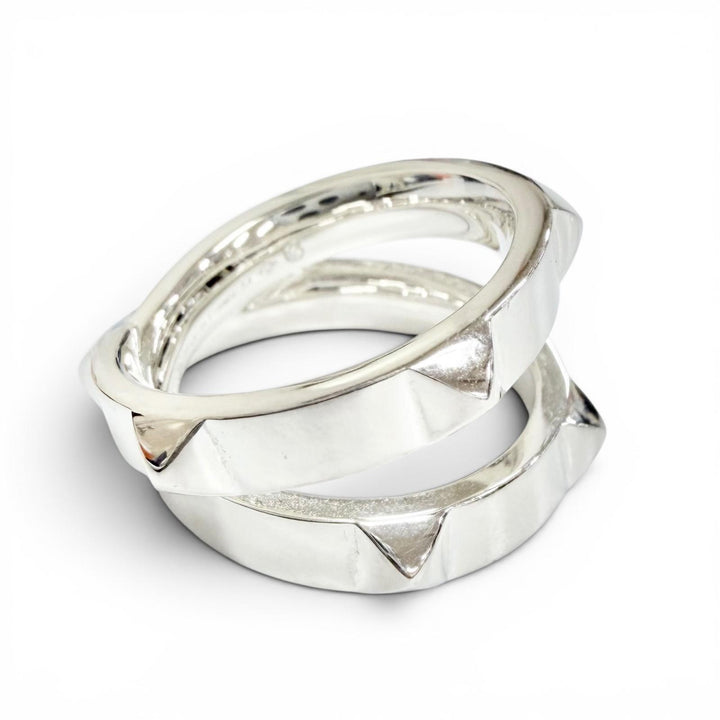Great HERMES Ring ring Hermès Clou de H Double Ring Silver AG925 Women 54