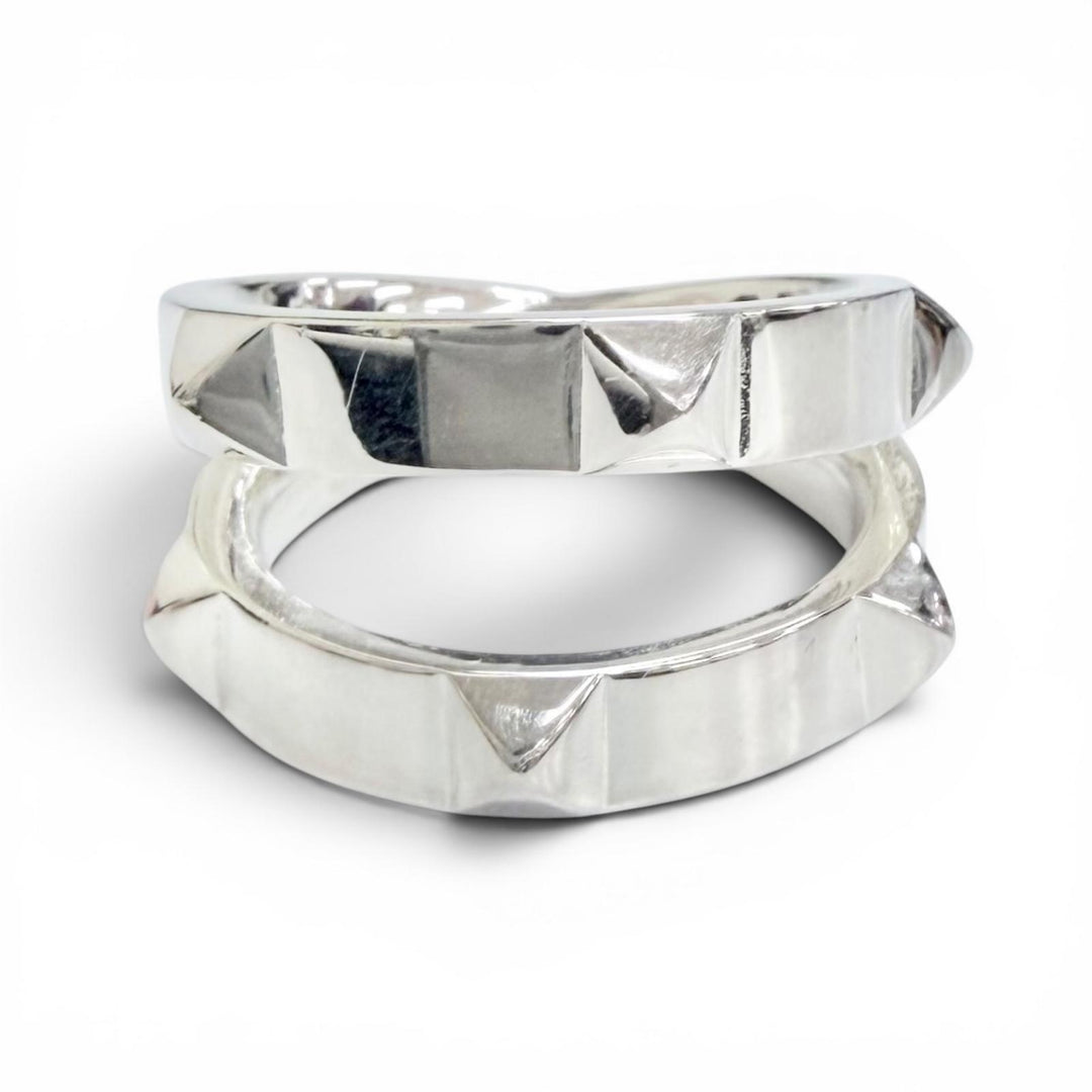 Great HERMES Ring ring Hermès Clou de H Double Ring Silver AG925 Women 54