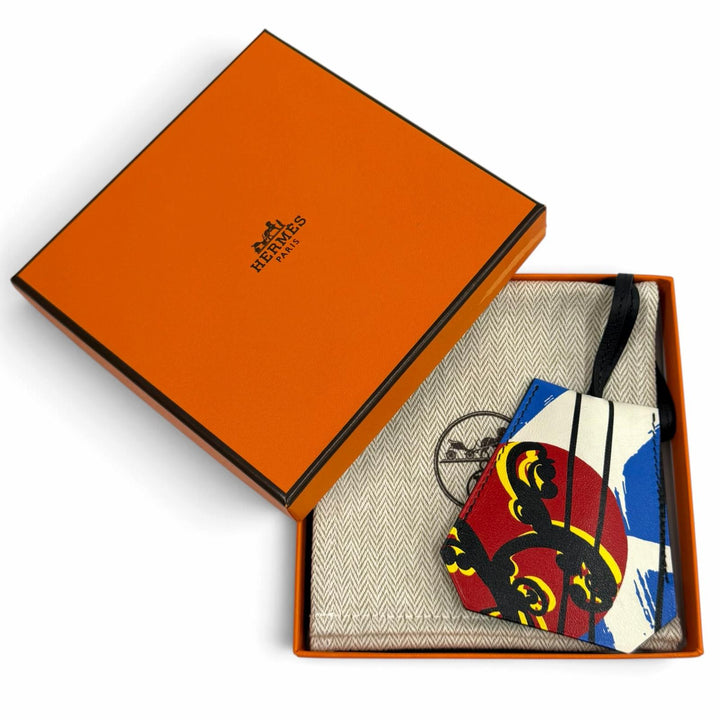 Excellent HERMES Necklace Clochette Skates Vaux Swift Leather Women