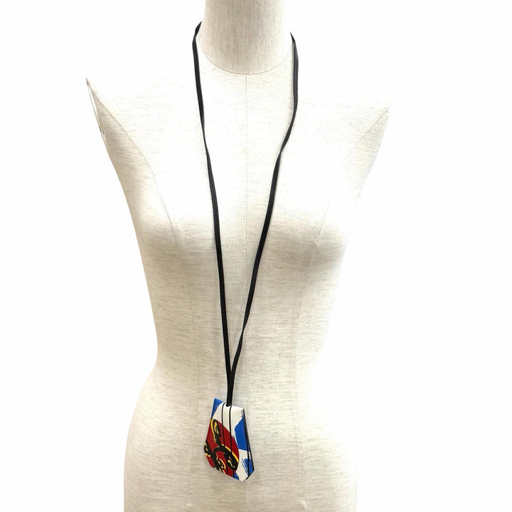 Excellent HERMES Necklace Clochette Skates Vaux Swift Leather Women