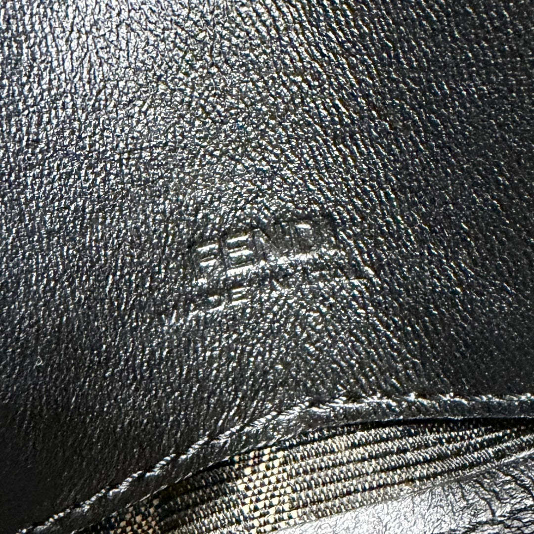 Great FENDI Nano bucket FF Logo Metal Zucca Pattern 2-Way Chain Shoulder Pouch