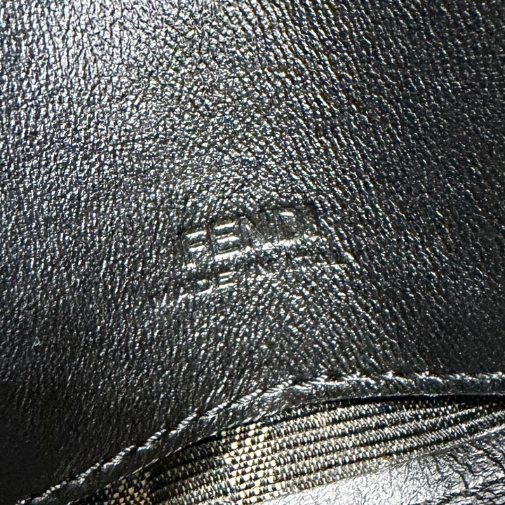 Great FENDI Nano bucket FF Logo Metal Zucca Pattern 2-Way Chain Shoulder Pouch
