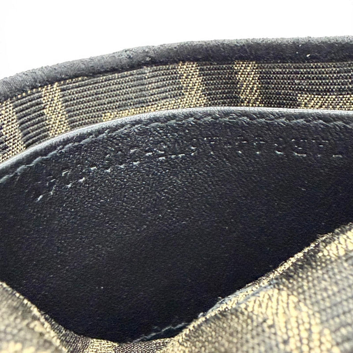 Great FENDI Nano bucket FF Logo Metal Zucca Pattern 2-Way Chain Shoulder Pouch