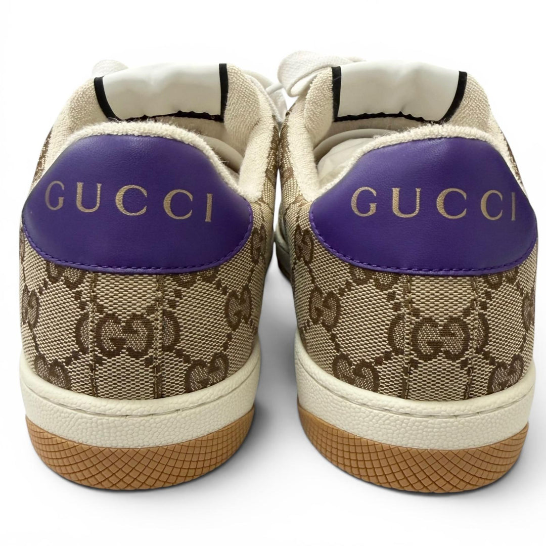 Pristine GUCCI Low cut sneakers Screener beige GG canvas mens 6 812638