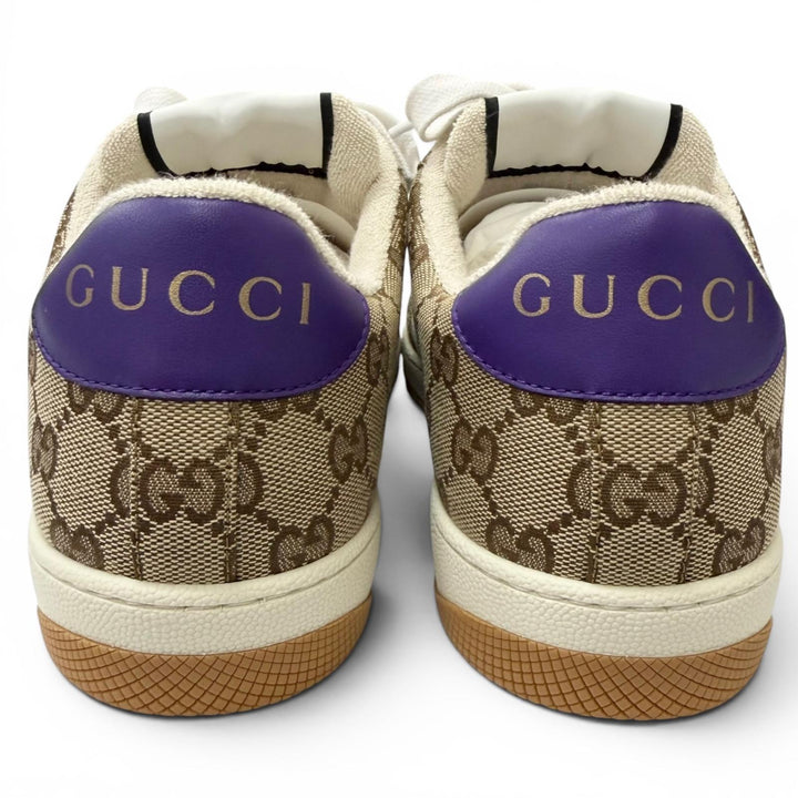 Pristine GUCCI Low cut sneakers Screener beige GG canvas mens 6 812638