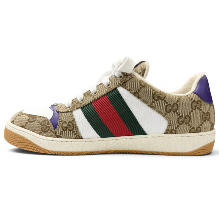 Pristine GUCCI Low cut sneakers Screener beige GG canvas mens 6 812638