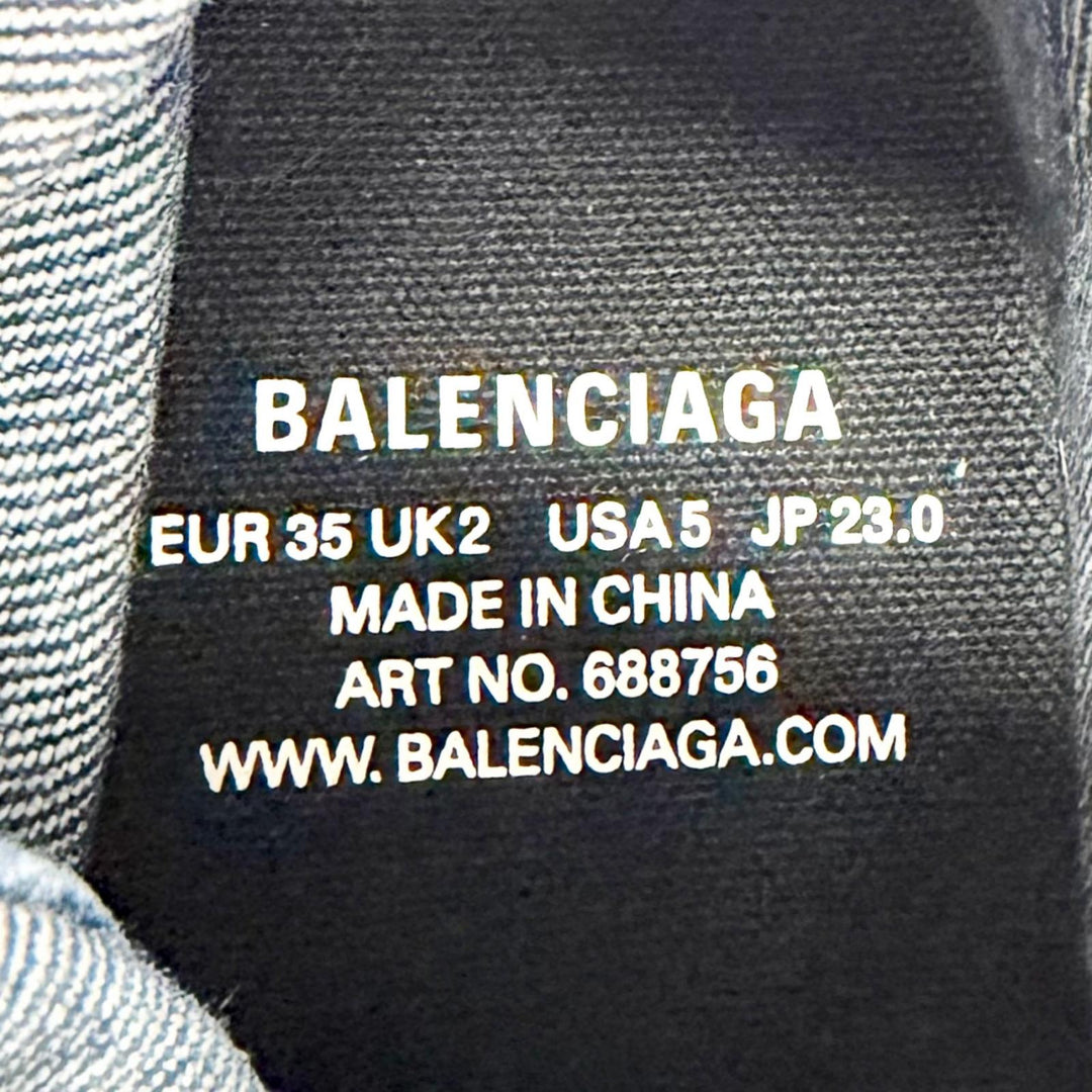 Pristine BALENCIAGA High cut sneakers PARIS HIGH TOP Distressed denim 688756