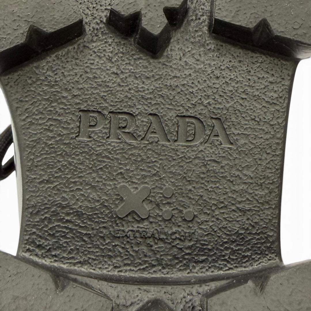 Great PRADA monolith Triangle logo brushed leather derby shoes 35.5 1E254N