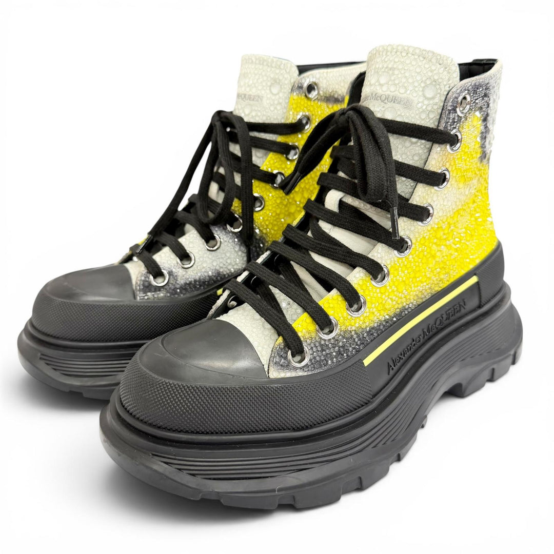Great Alexander McQueen High cut sneakers Tread Slicks Beaded lace-up 36 718374