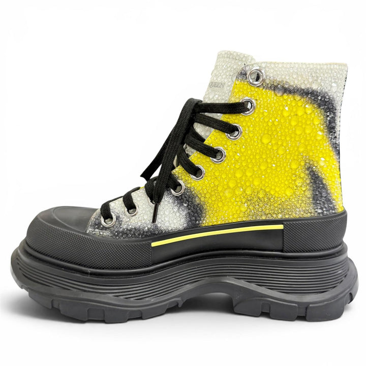 Great Alexander McQueen High cut sneakers Tread Slicks Beaded lace-up 36 718374