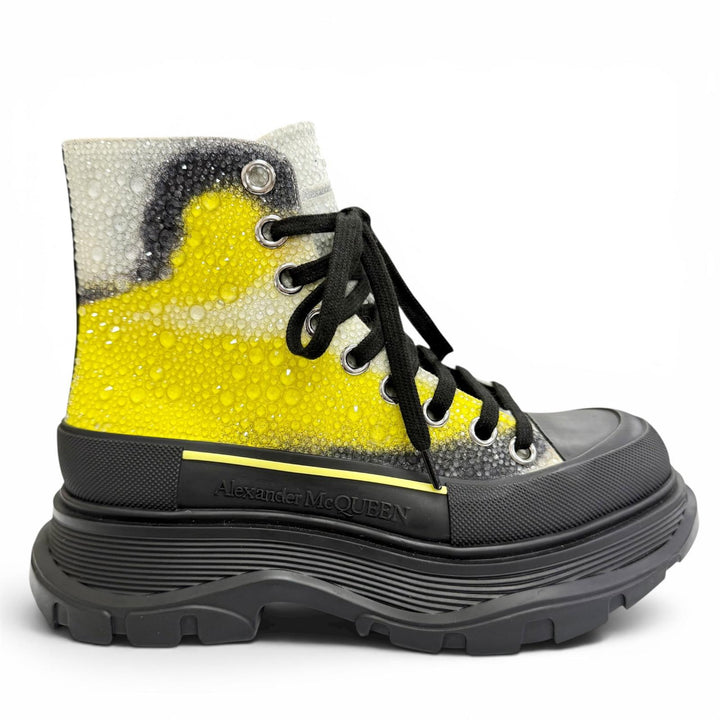Great Alexander McQueen High cut sneakers Tread Slicks Beaded lace-up 36 718374