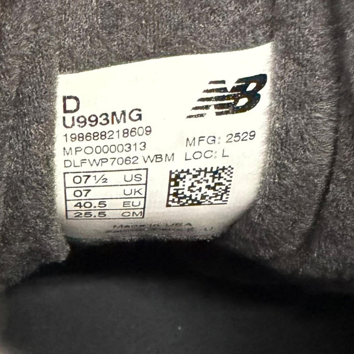 Pristine New Balance KITH MSG Low cut sneakers Made in USA 993 black
