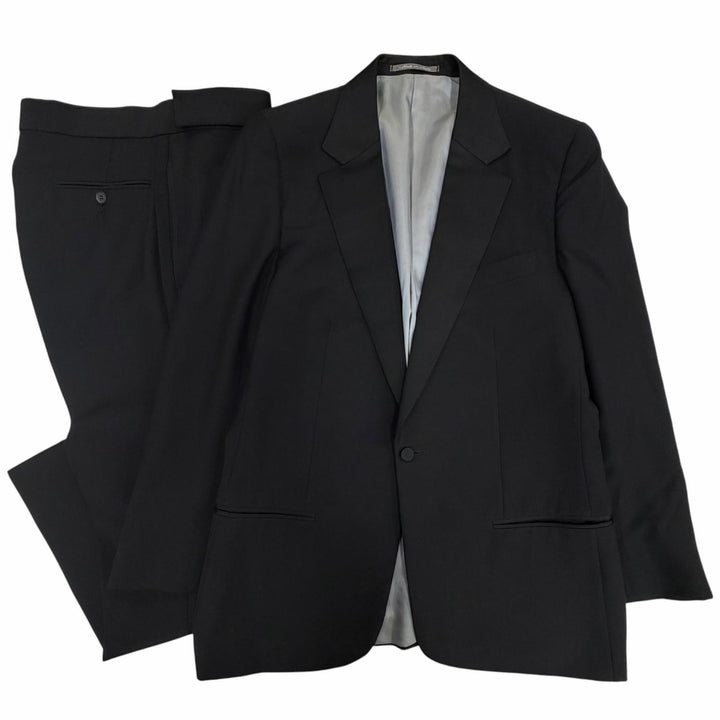 Great GUCCI two-piece set Tom Ford era formal single suit black wool mens 46