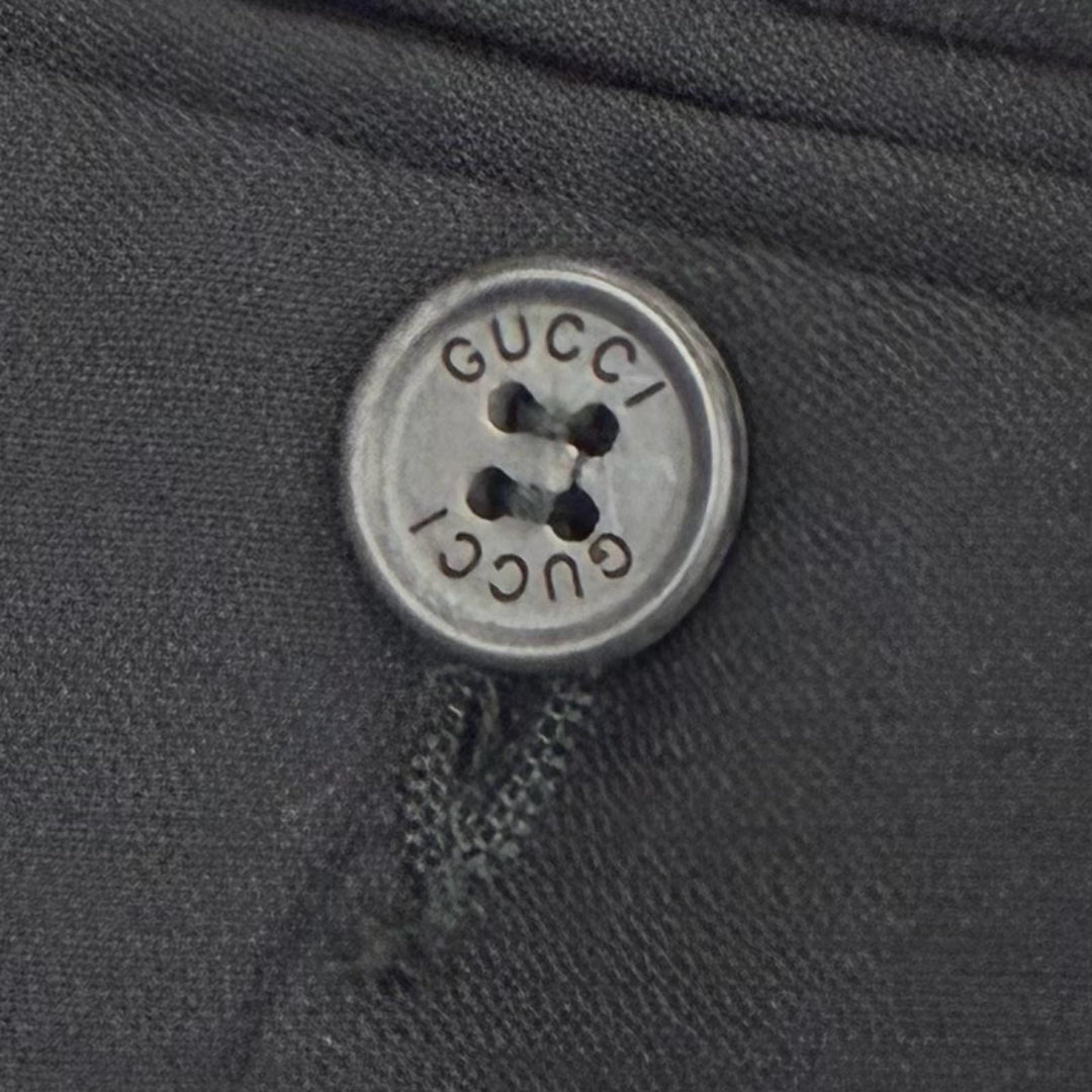 Great GUCCI two-piece set Tom Ford era formal single suit black wool mens 46