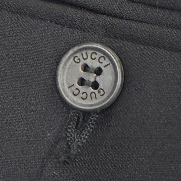 Great GUCCI two-piece set Tom Ford era formal single suit black wool mens 46