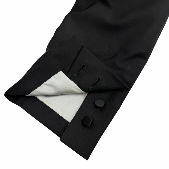 Great GUCCI two-piece set Tom Ford era formal single suit black wool mens 46