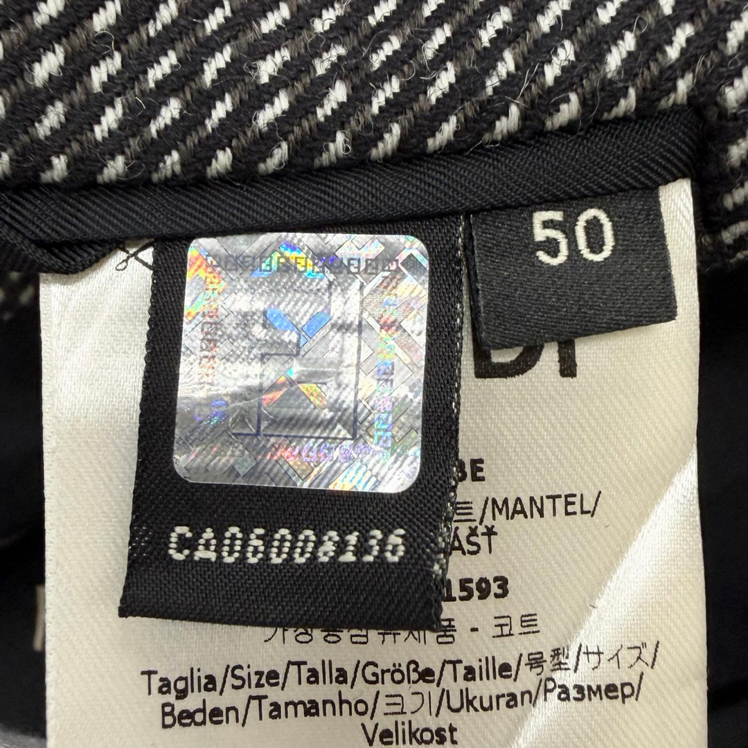 Pristine FENDI Chester coat Modified lapel, all-over pattern Gray