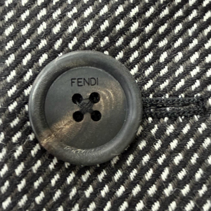Pristine FENDI Chester coat Modified lapel, all-over pattern Gray