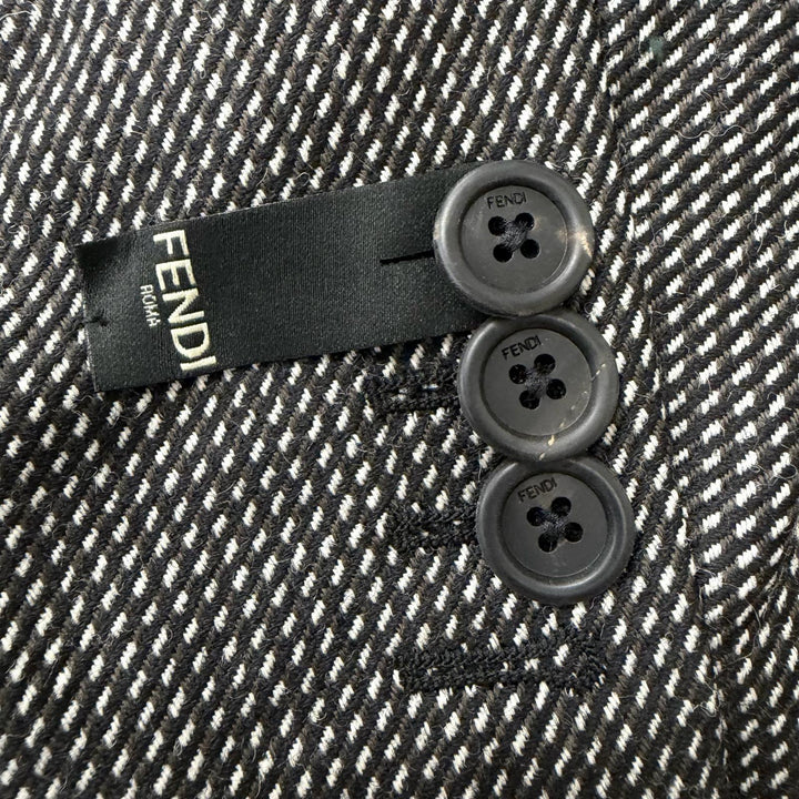 Pristine FENDI Chester coat Modified lapel, all-over pattern Gray