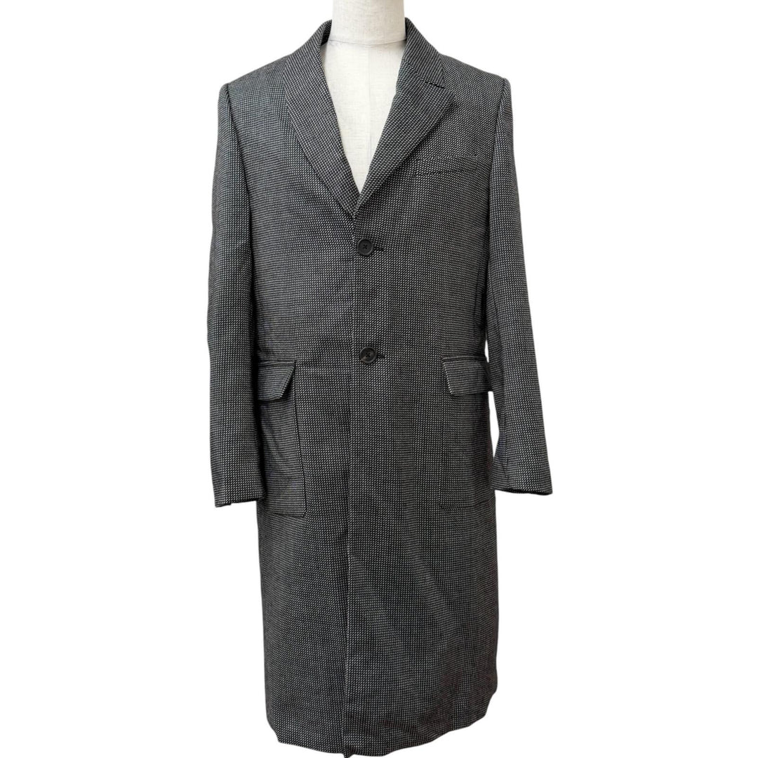 Pristine FENDI Chester coat Modified lapel, all-over pattern Gray