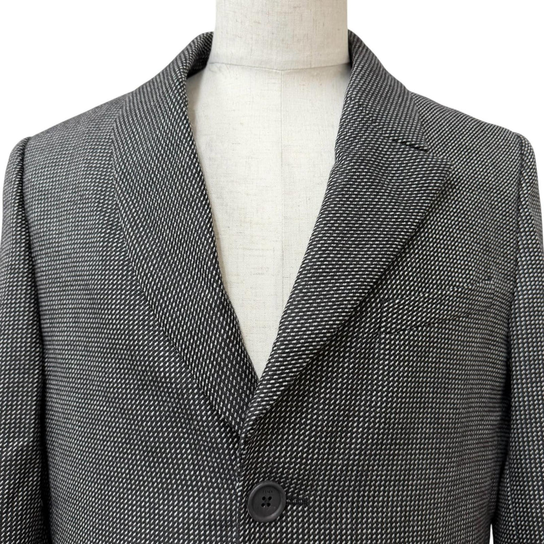 Pristine FENDI Chester coat Modified lapel, all-over pattern Gray