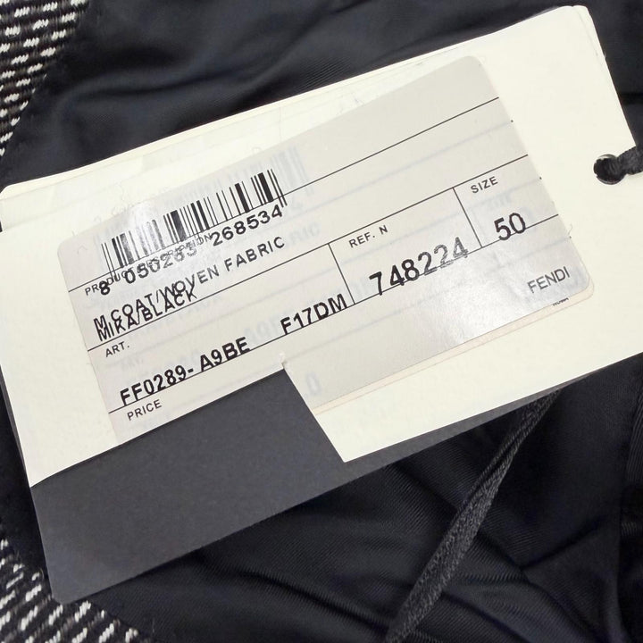 Pristine FENDI Chester coat Modified lapel, all-over pattern Gray