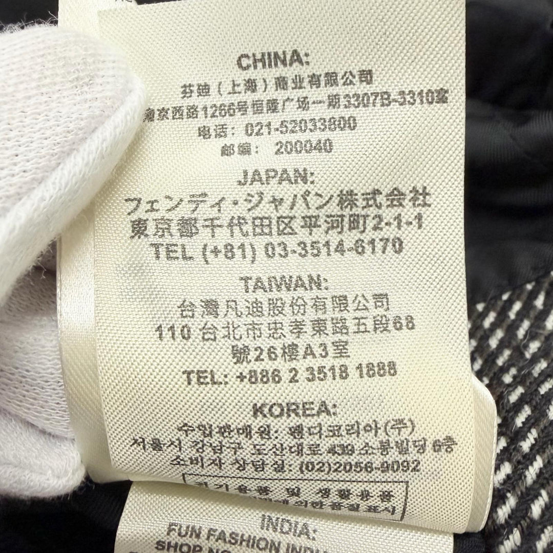 Pristine FENDI Chester coat Modified lapel, all-over pattern Gray