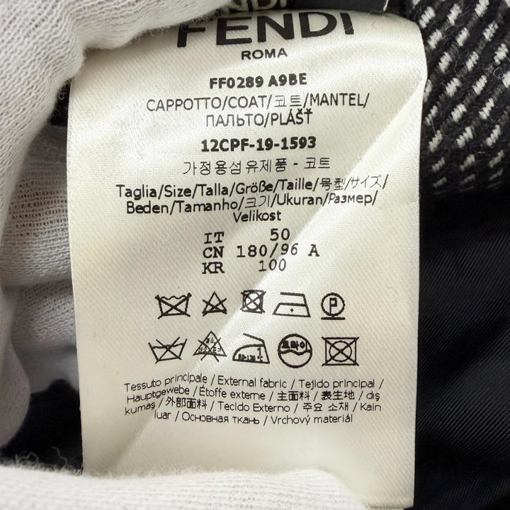 Pristine FENDI Chester coat Modified lapel, all-over pattern Gray