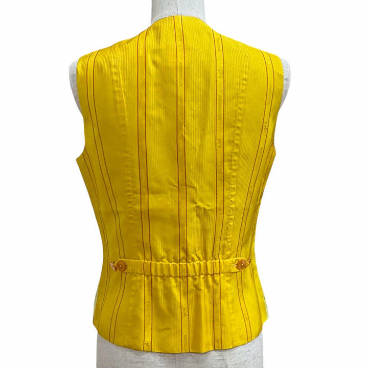 Excellent HERMES Best Flower Car yellow silk Women 38