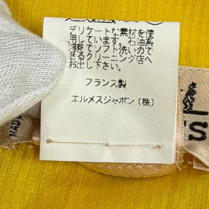 Excellent HERMES Best Flower Car yellow silk Women 38