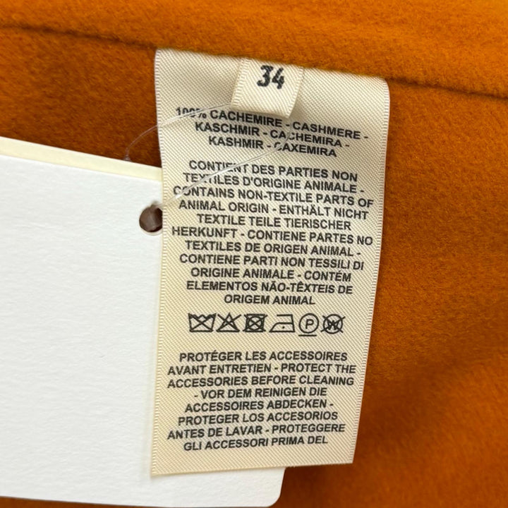 Excellent HERMES coat Leather Zip Bicolor Brown cashmere Women 34 3E0102DZ