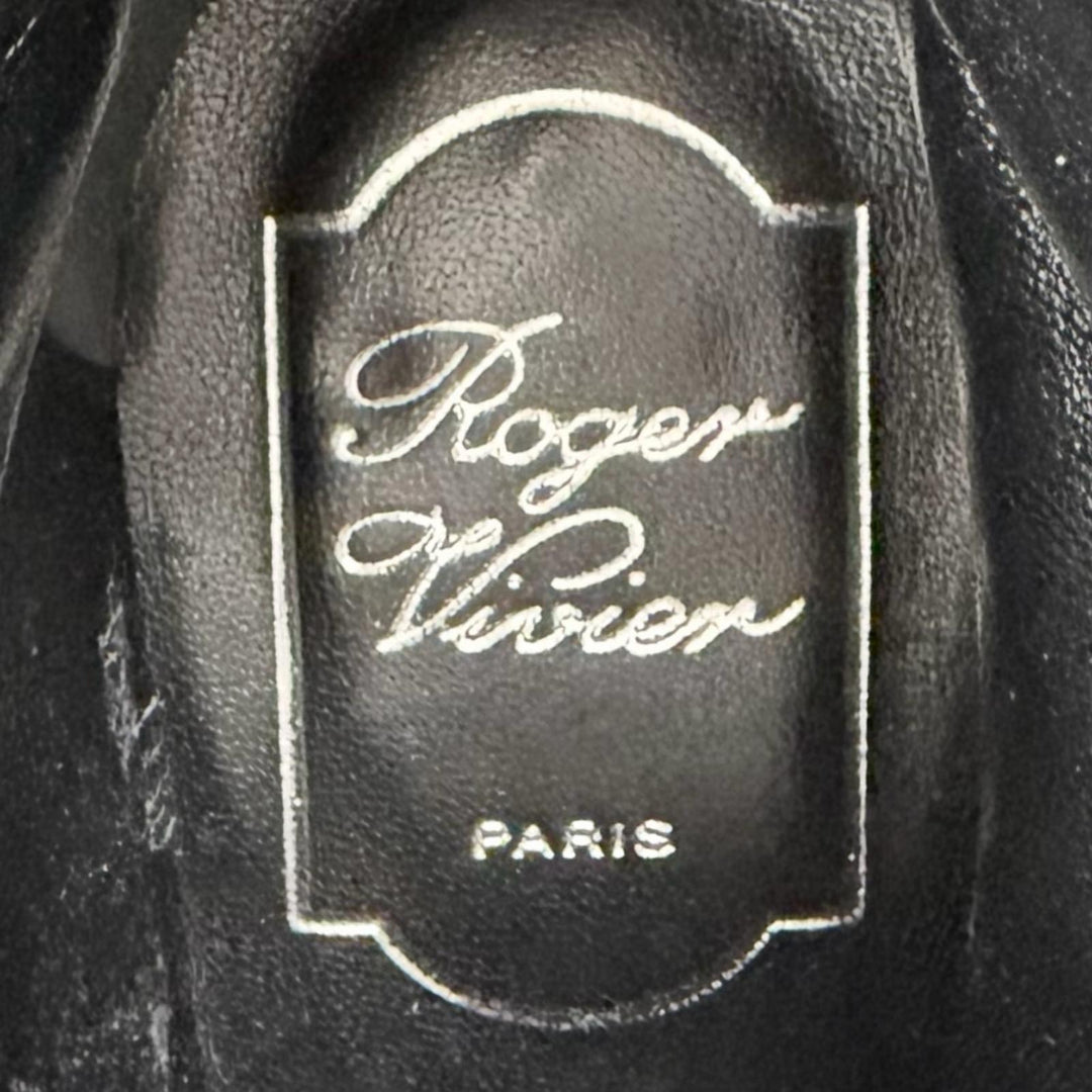 Excellent ROGER VIVIER short boots VIV UTILITY BOOTIE 85 black leather Women 35