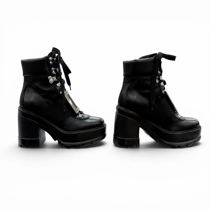 Excellent ROGER VIVIER short boots VIV UTILITY BOOTIE 85 black leather Women 35