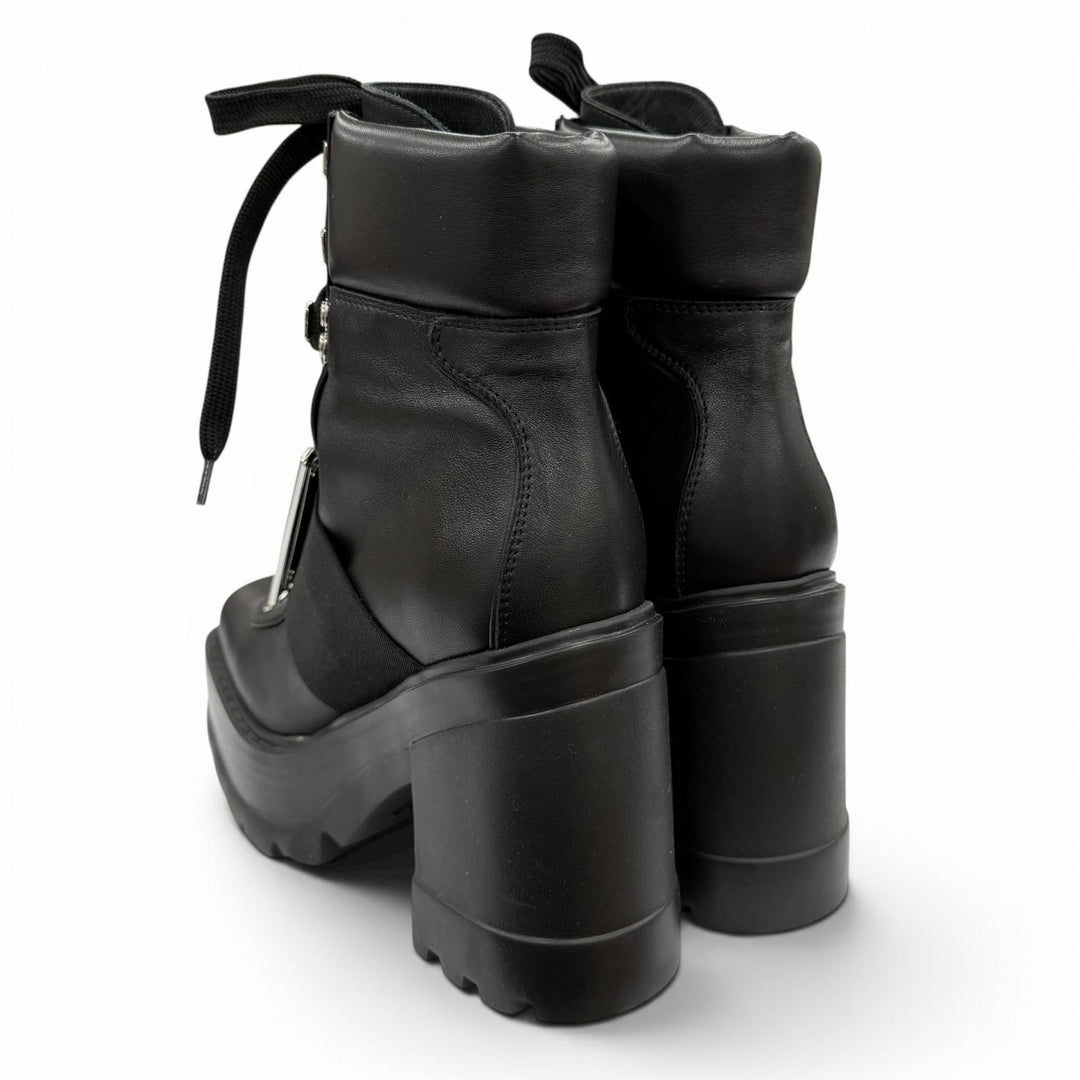 Excellent ROGER VIVIER short boots VIV UTILITY BOOTIE 85 black leather Women 35