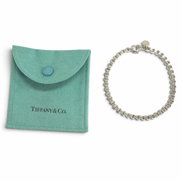 Excellent TIFFANY&Co. bracelet Venetian Chain Silver SV925 mens