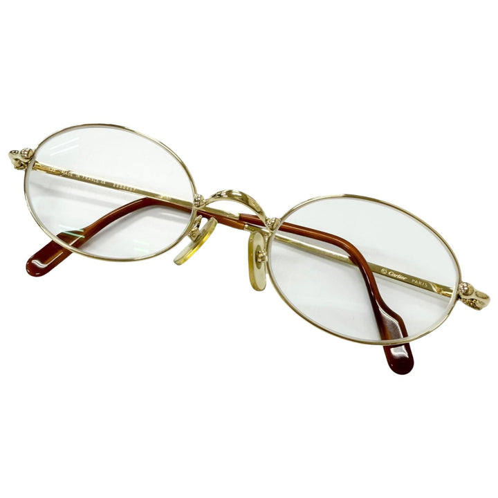 Great Cartier Glasses Trinity Oval Frame gold mens