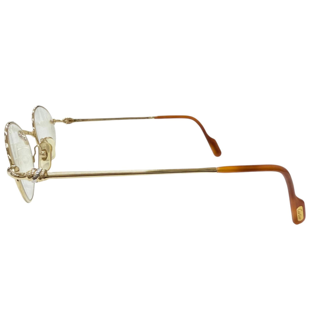 Great Cartier Glasses Trinity Oval Frame gold mens