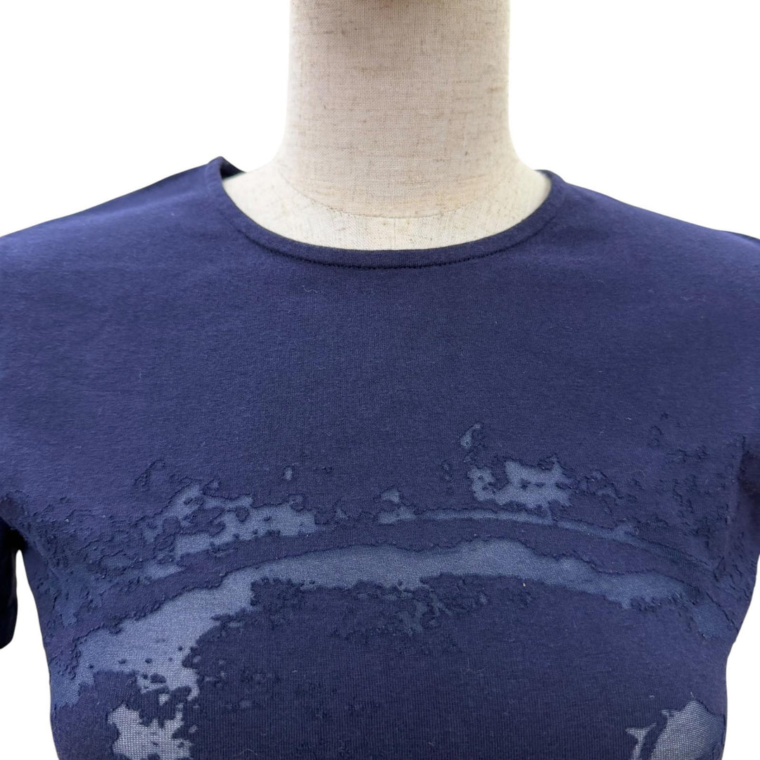Great HERMES Short sleeve T-shirt Gaultier era embossed carriage with H logo 36