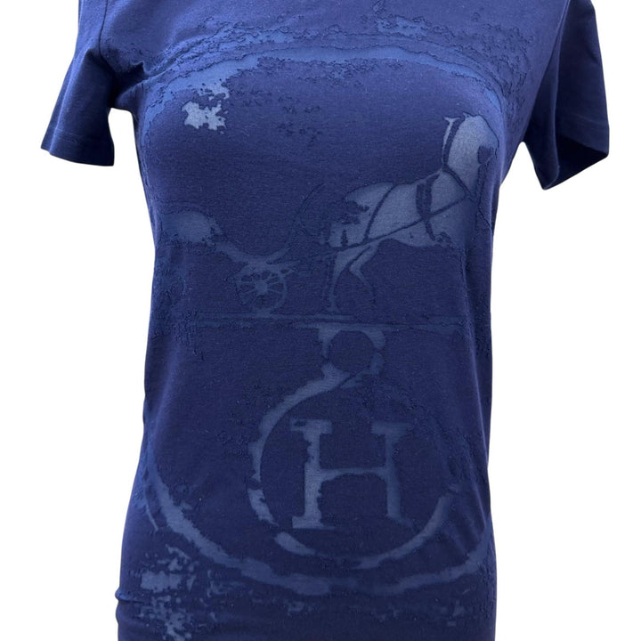 Great HERMES Short sleeve T-shirt Gaultier era embossed carriage with H logo 36