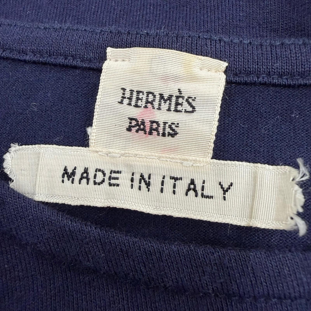 Great HERMES Short sleeve T-shirt Gaultier era embossed carriage with H logo 36