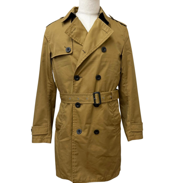 Great COACH trench coat Chin strap belted beige cotton mens S