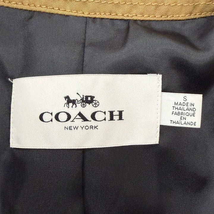 Great COACH trench coat Chin strap belted beige cotton mens S