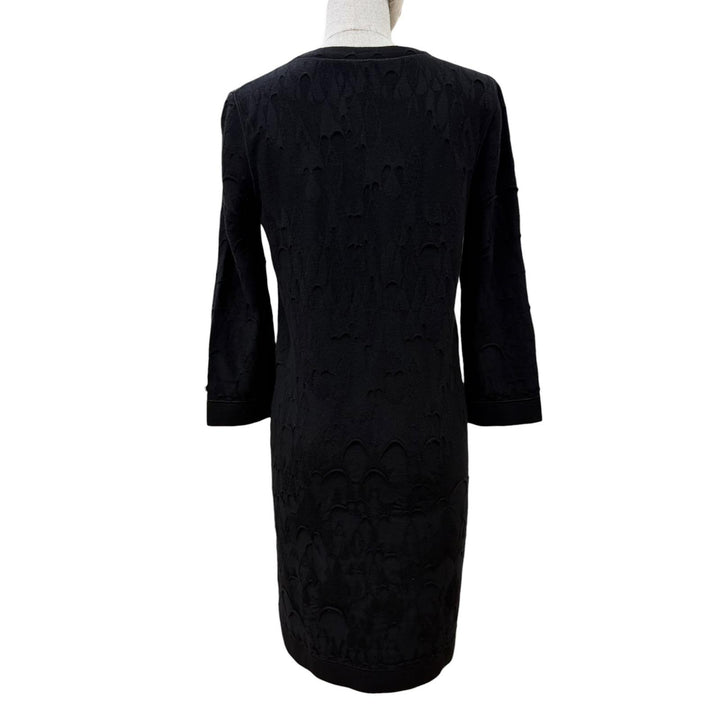 Great CHANEL one piece COCO Mark Plate Long-Sleeve Knit Dress black 36 P41784