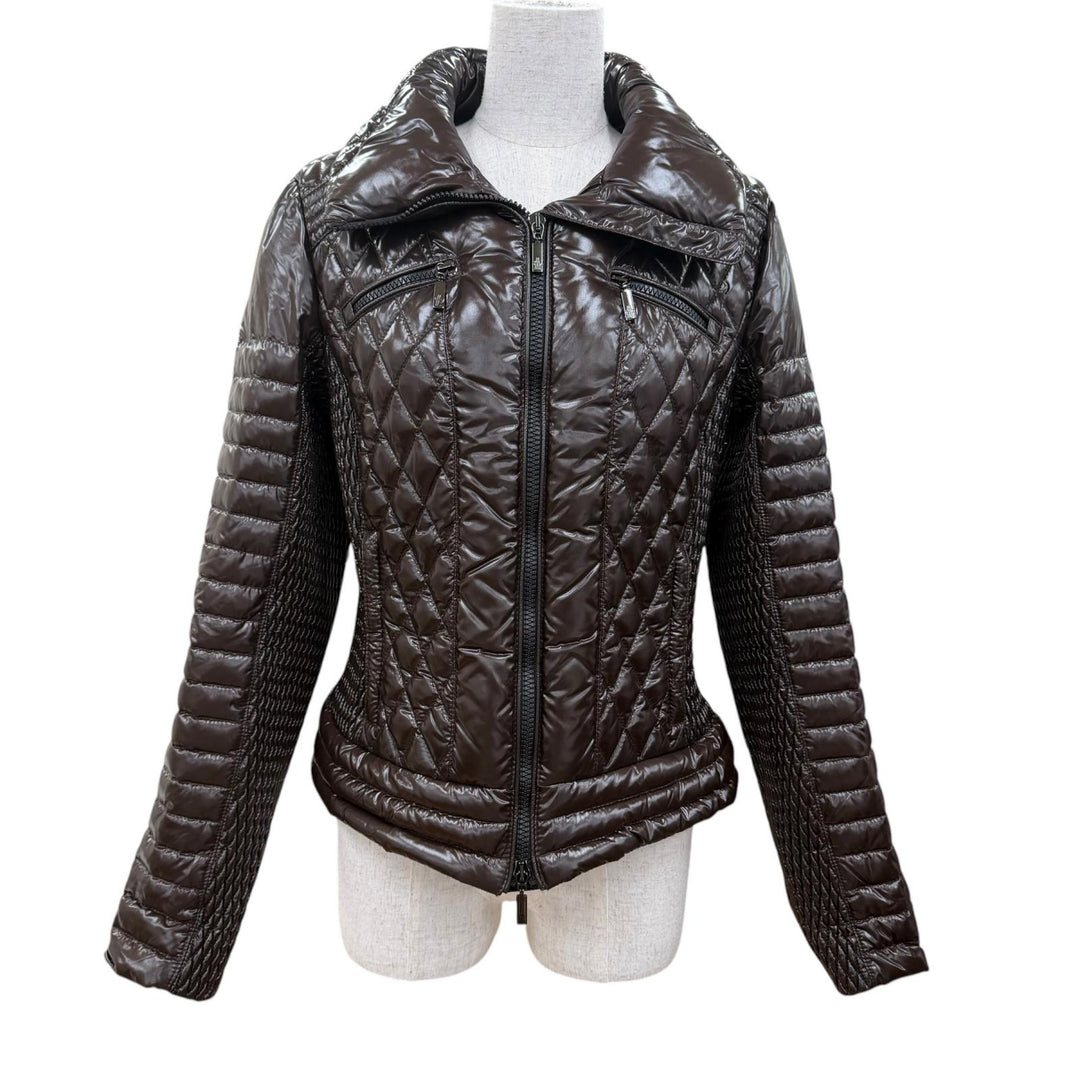Great MONCLER Down jacket MEDOC Diamond Quilted Logo Zip Up Brown Nylon Women 2