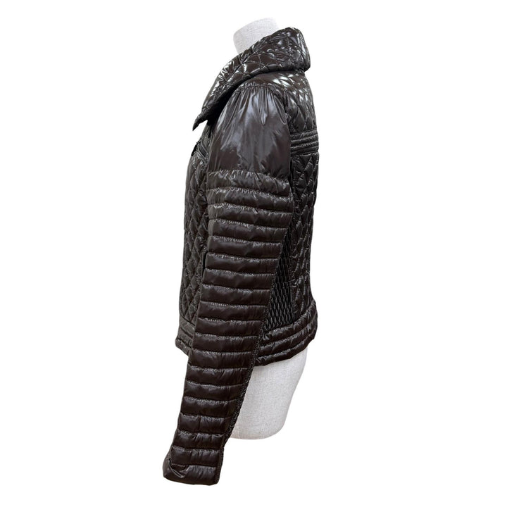 Great MONCLER Down jacket MEDOC Diamond Quilted Logo Zip Up Brown Nylon Women 2