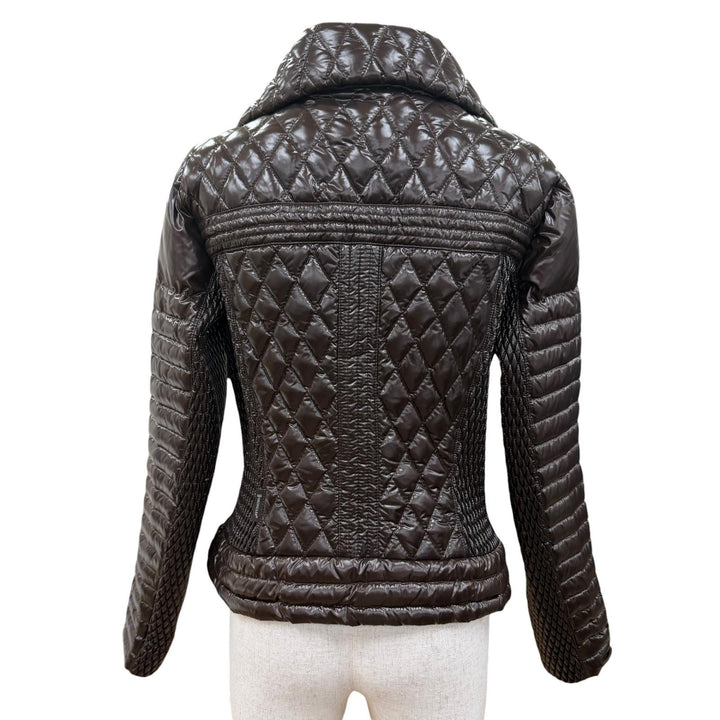 Great MONCLER Down jacket MEDOC Diamond Quilted Logo Zip Up Brown Nylon Women 2
