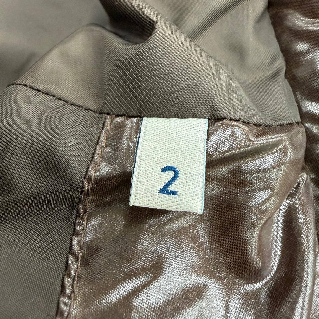 Great MONCLER Down jacket MEDOC Diamond Quilted Logo Zip Up Brown Nylon Women 2