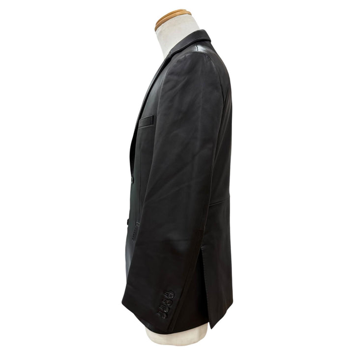 Great BURBERRY BLACK LABEL tailored jacket black Sheep leather mens M