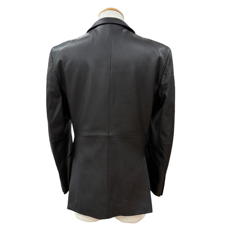 Great BURBERRY BLACK LABEL tailored jacket black Sheep leather mens M