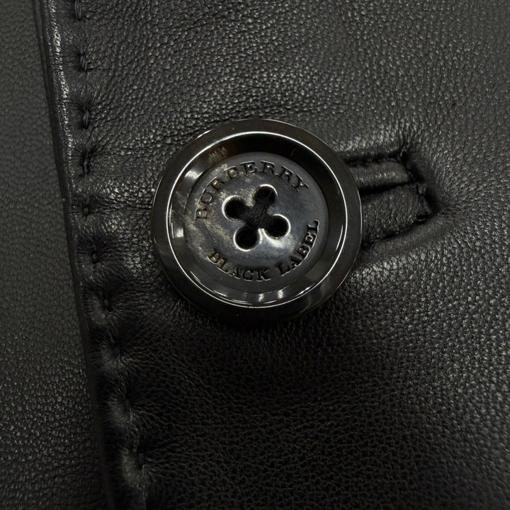 Great BURBERRY BLACK LABEL tailored jacket black Sheep leather mens M